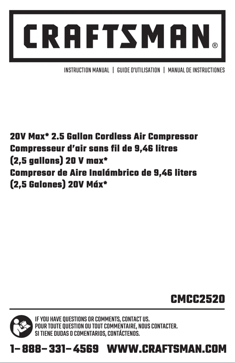 Page 1 de la notice Manuel utilisateur Craftsman CMCC2520M1