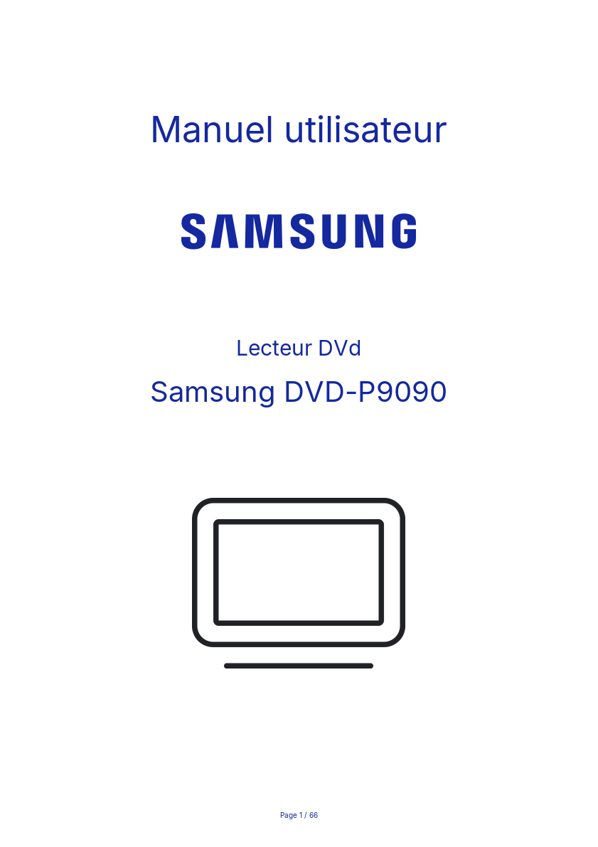 Page n°1 - Manuel utilisateur Samsung DVD-P9090