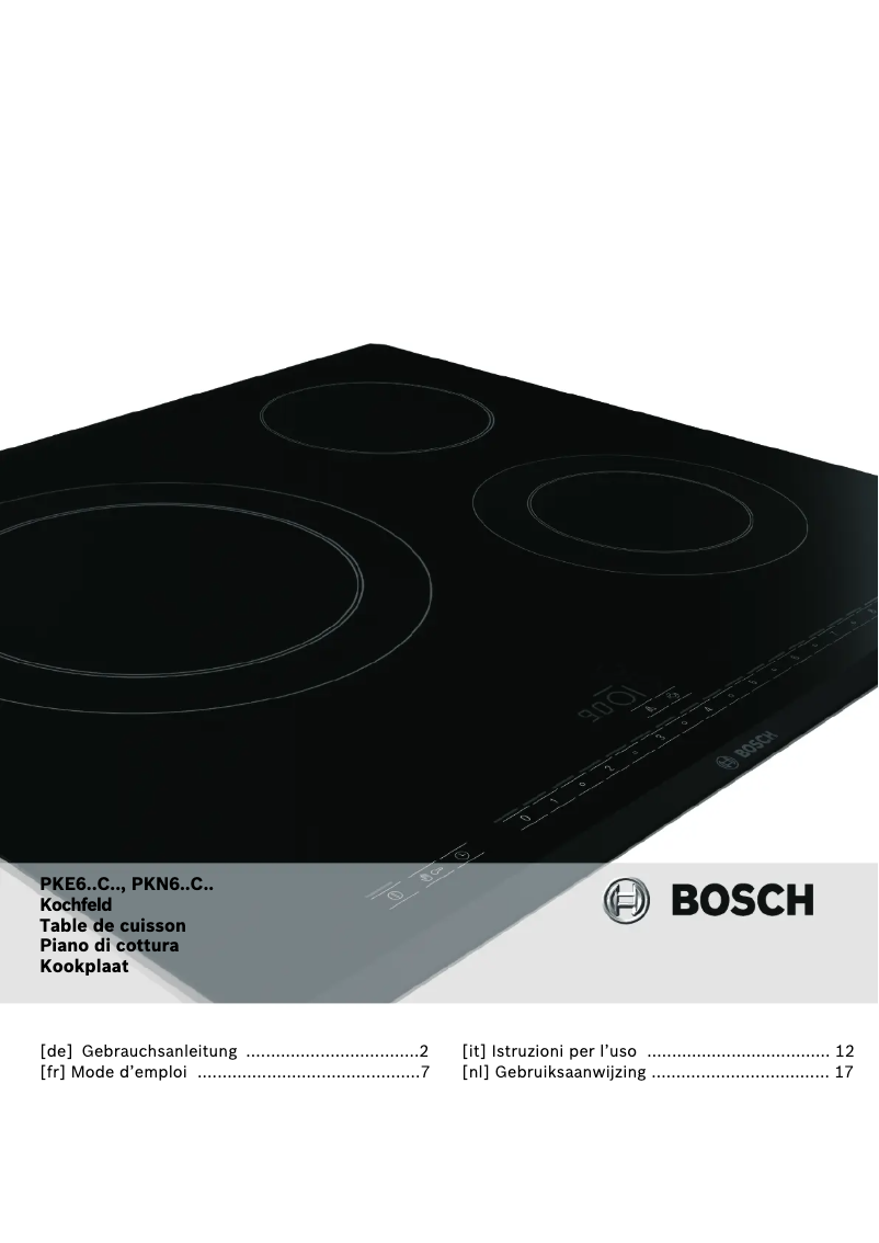 Page 1 de la notice Manuel utilisateur Bosch PKN679C14D