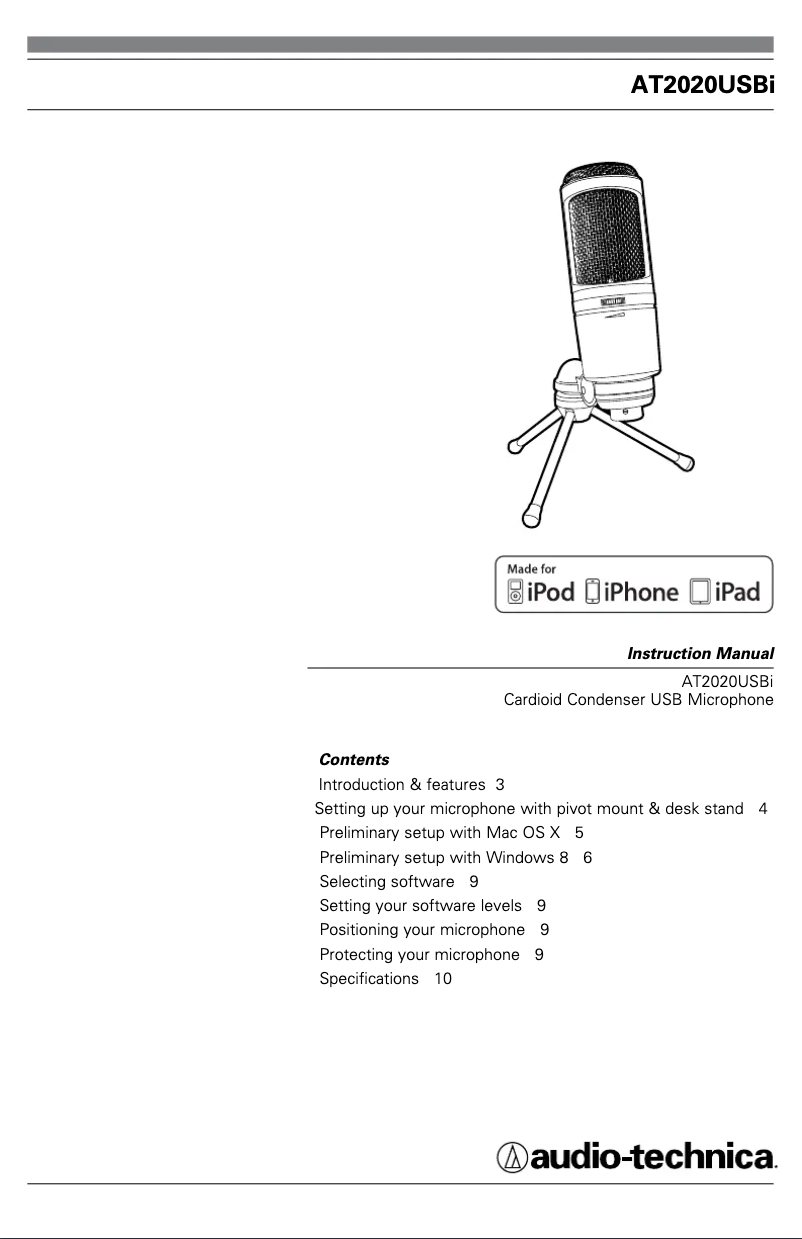 Imagen de la primera página del manual del dispositivo AT2020USBi