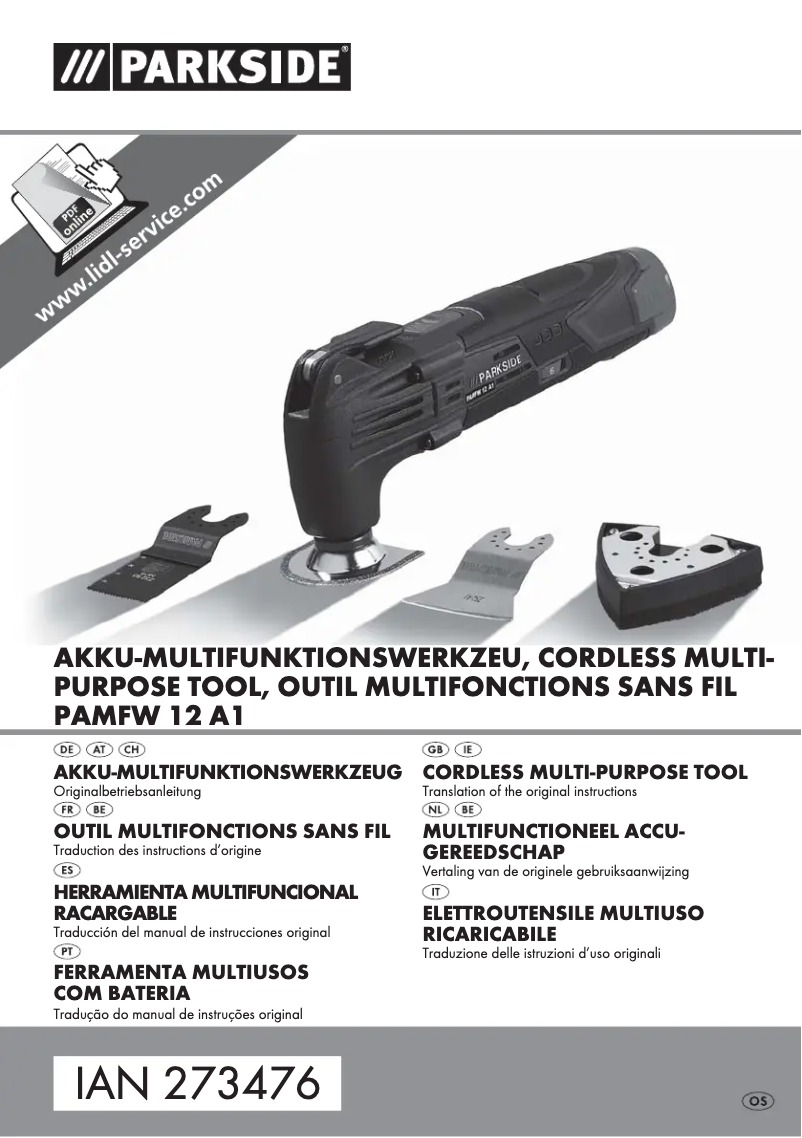 Página 1 del manual Manual de usuario Parkside PAMFW 12 A1