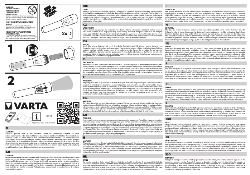Page 1 de la notice Manuel utilisateur Varta Minions