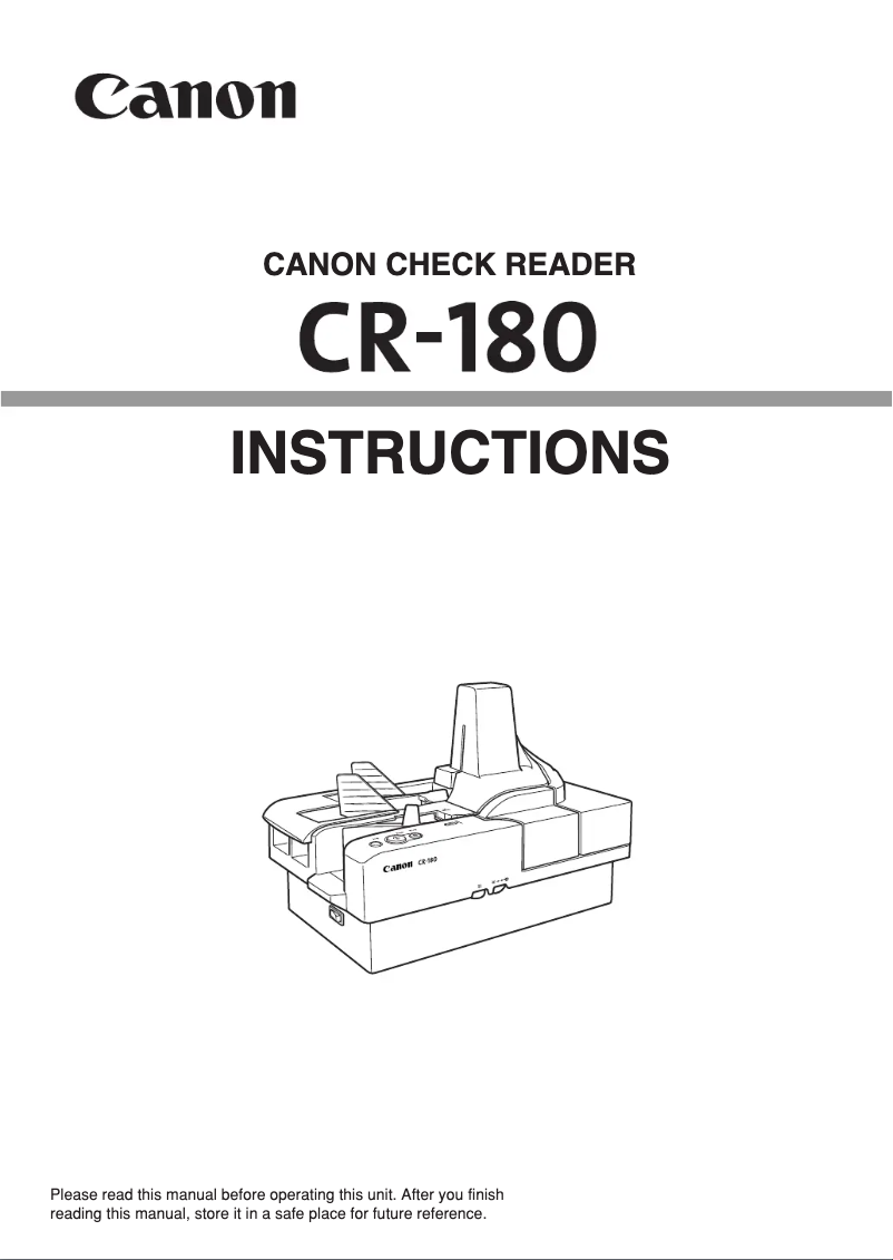 Image de la première page du manuel de l'appareil CR-180