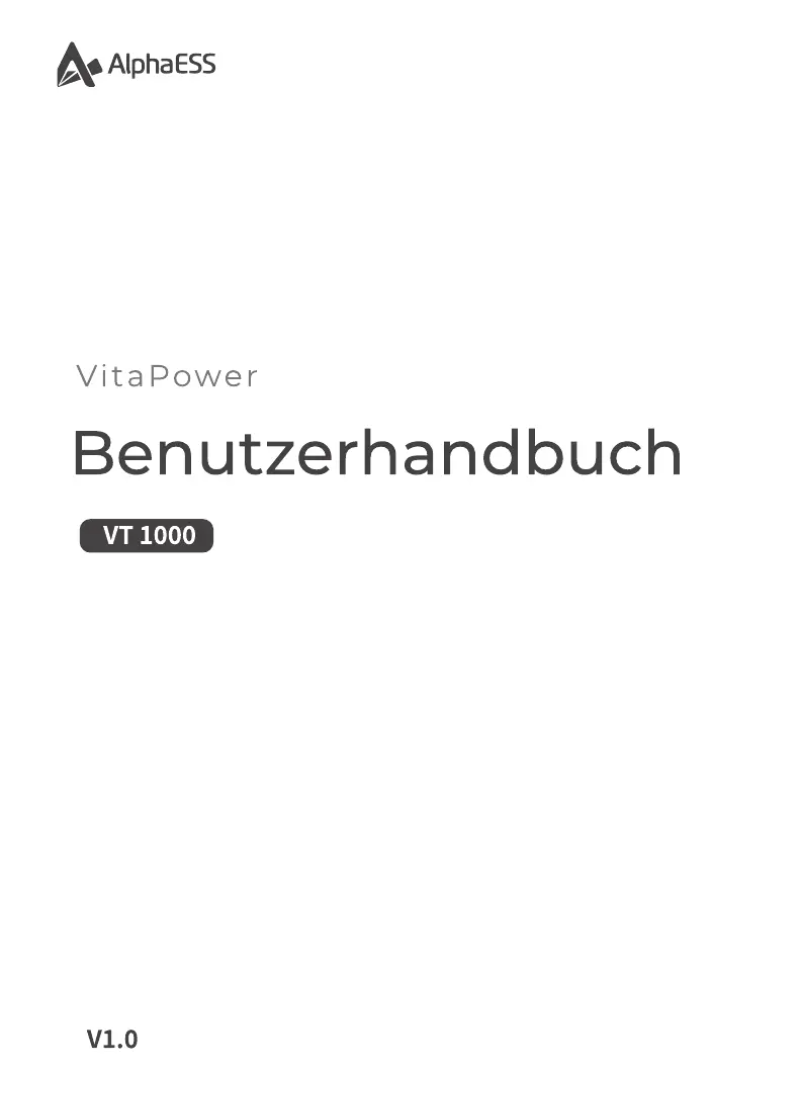 Page n°1 - Manuel utilisateur Alpha ESS VitaPower VT1000