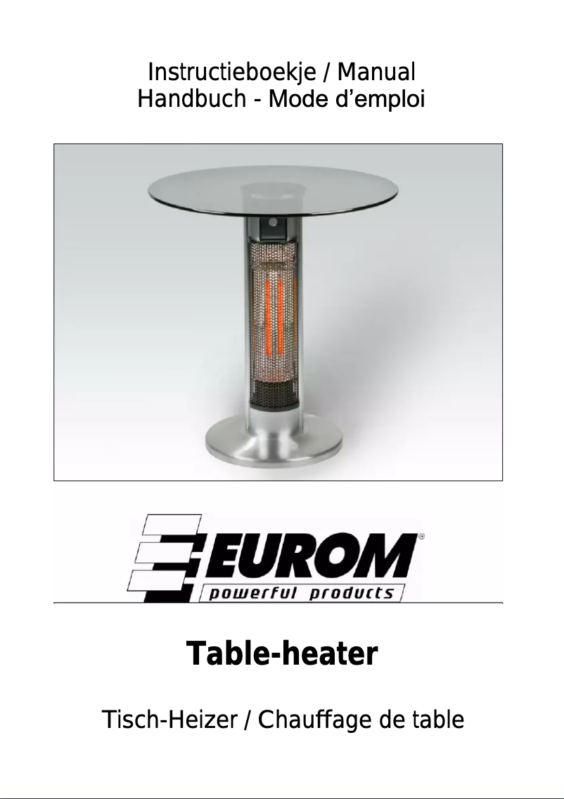 Page 1 de la notice Manuel utilisateur Eurom Outdoor Table