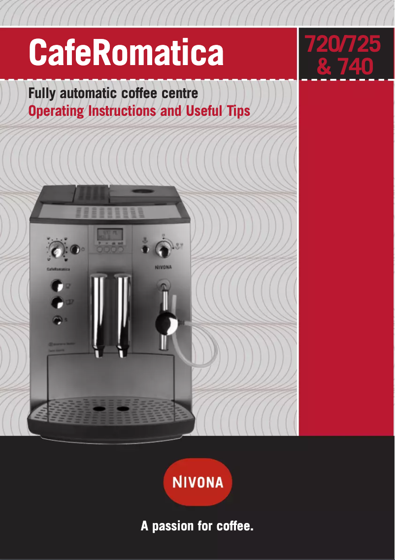 Page n°1 - Manuel utilisateur Nivona CafeRomatica 740