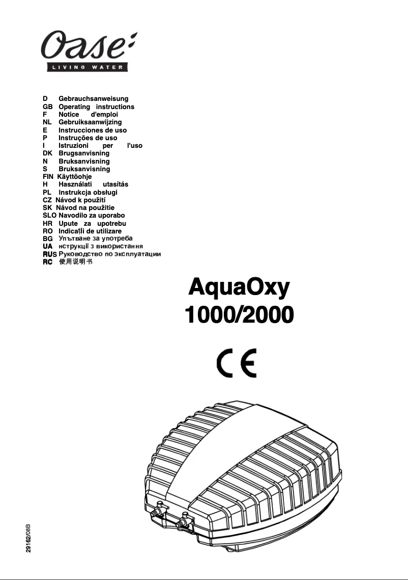 Image de la première page du manuel de l'appareil AquaOxy 1000