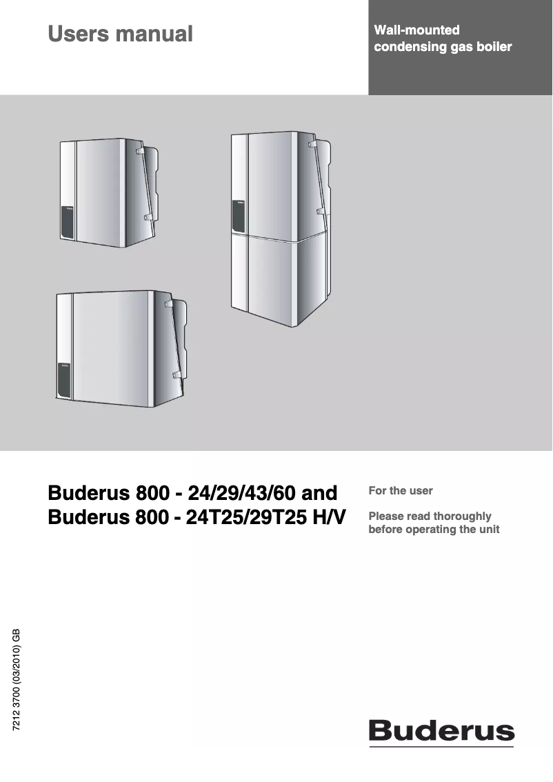 Page n°1 - Manuel utilisateur Buderus 800-43
