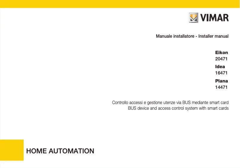 Page 1 de la notice Manuel utilisateur Vimar 20472.B