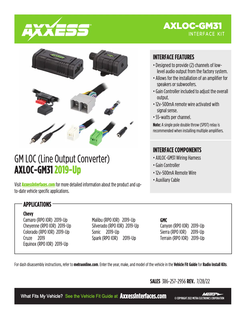 Página 1 del manual Ficha técnica AXESS AXLOC-GM31