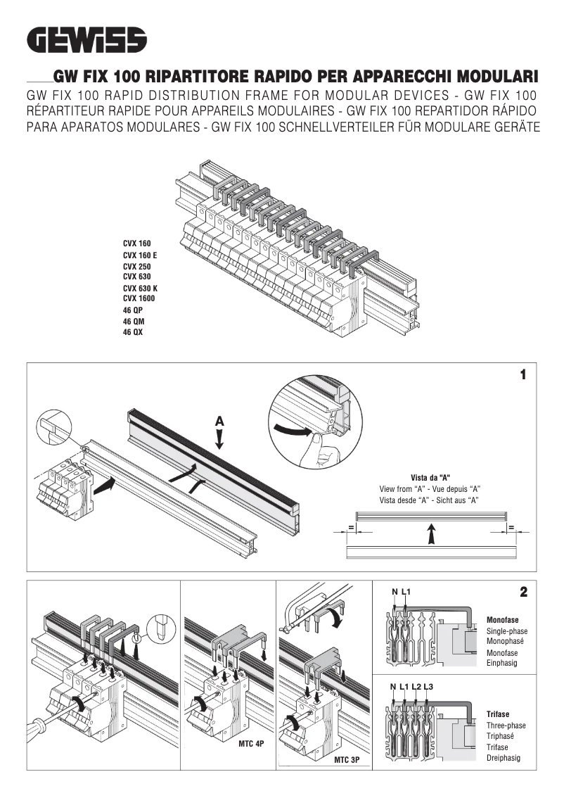 Page 1 de la notice Manuel utilisateur Gewiss GW49763
