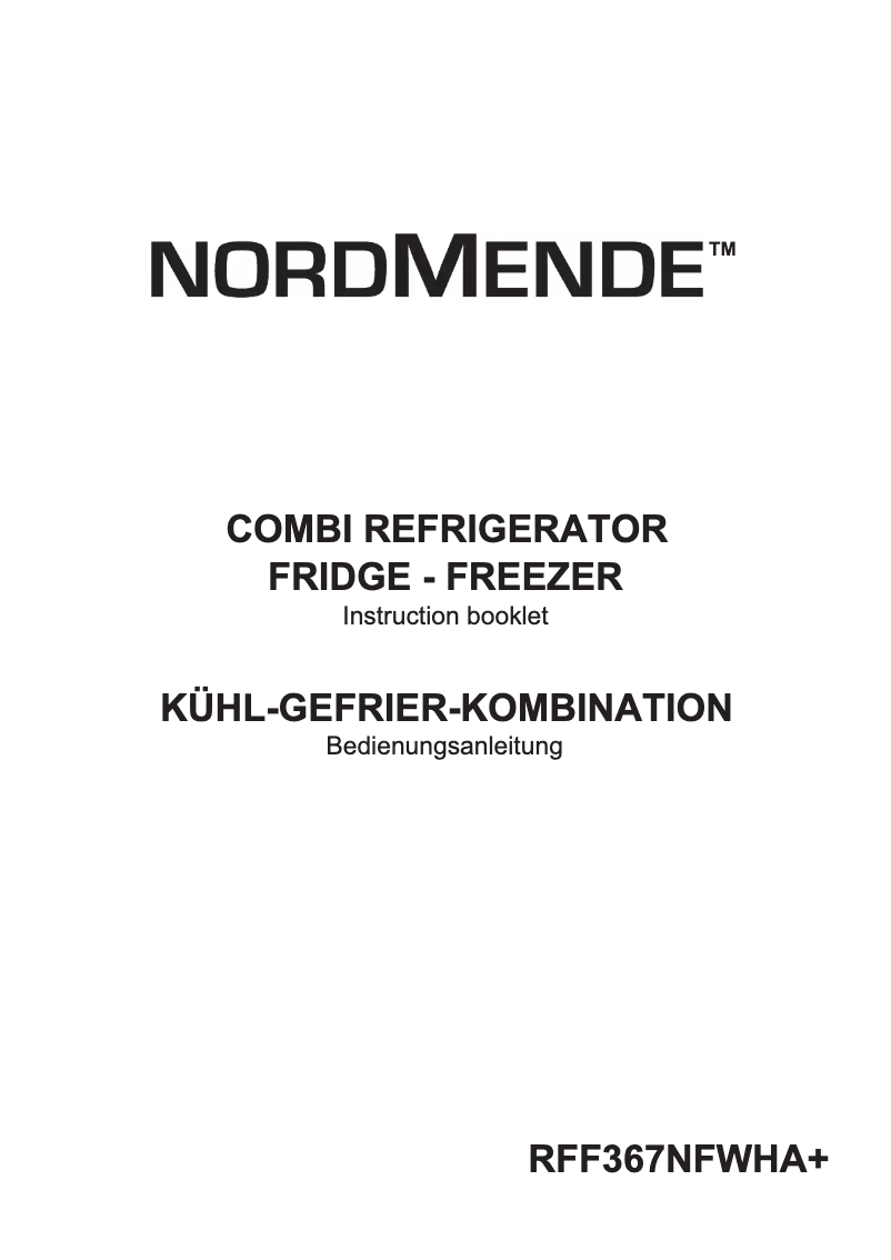 Page n°1 - Manuel utilisateur Nordmende RFF367NFSLA