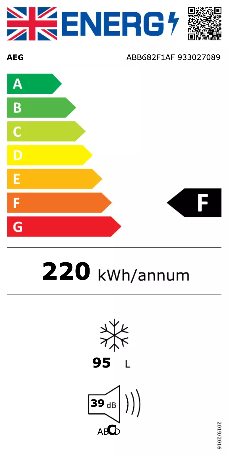 Page n°1 - Label énergétique AEG ABB682F1AF