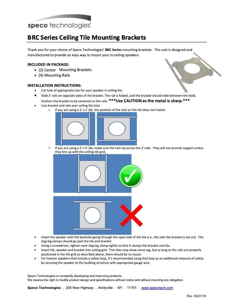 Página 1 del manual Manual de usuario Speco Technologies BRC6F