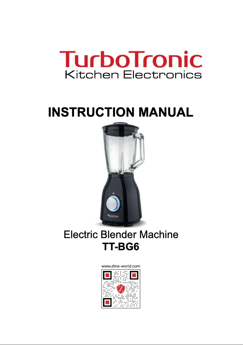 Page n°1 - Manuel utilisateur TurboTronic TT-BG6