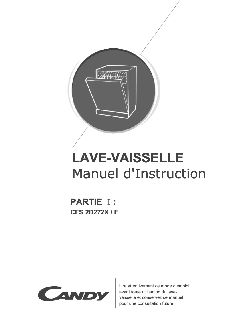Page 1 de la notice Manuel utilisateur Candy CFS 2D272X/E