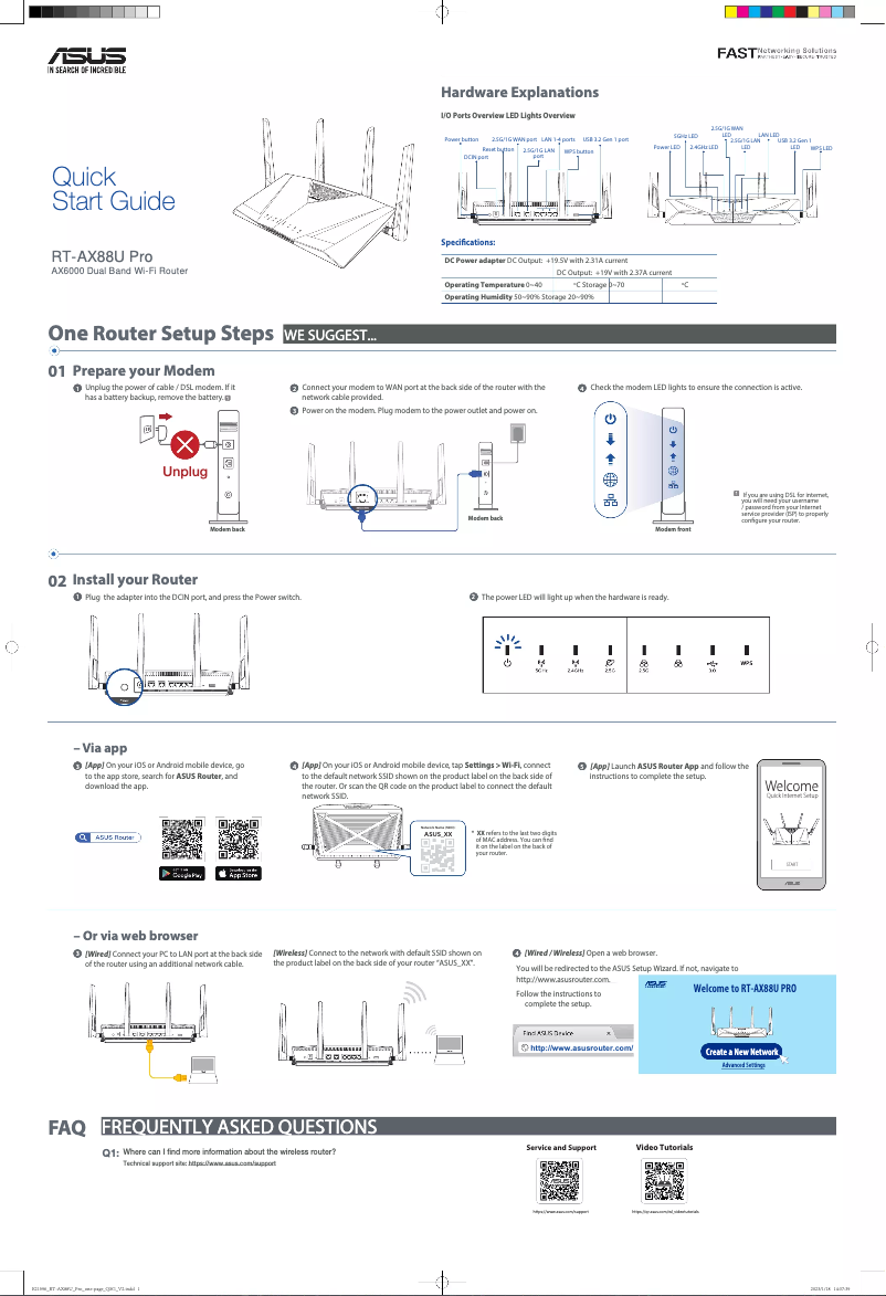 Page n°1 - Manuel utilisateur Asus RT-AX88U Pro