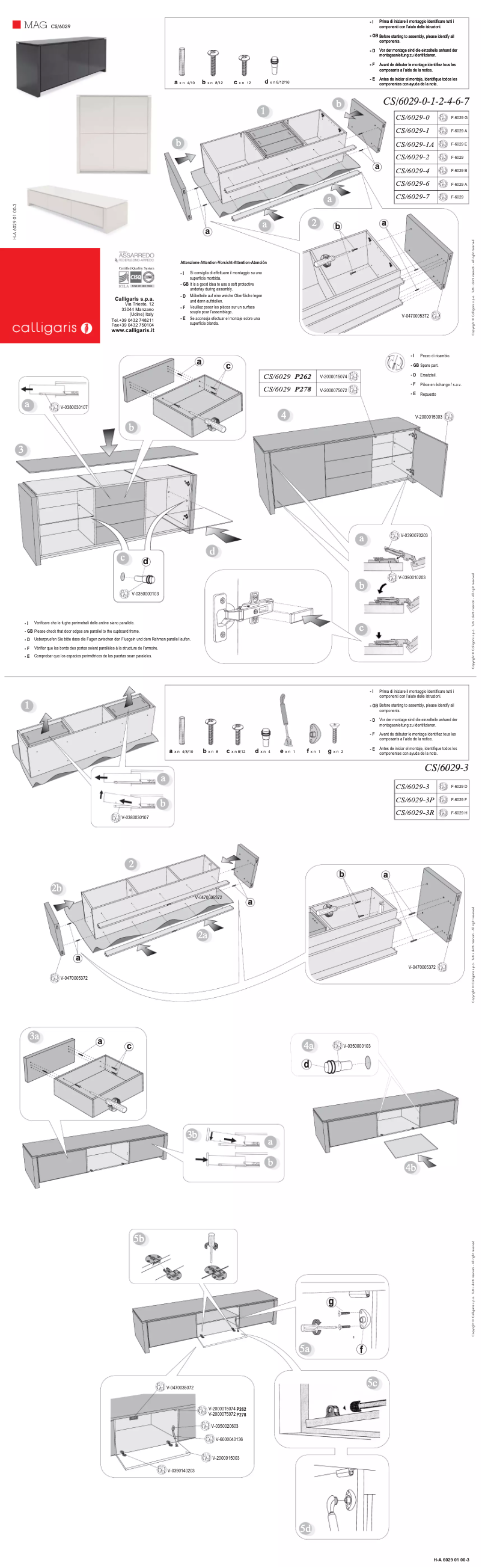 Page 1 de la notice Manuel utilisateur Calligaris .com MAG