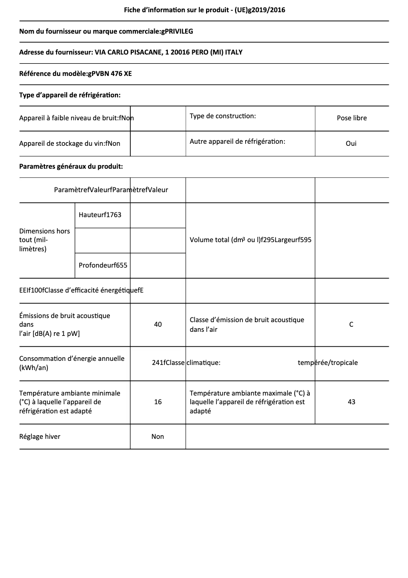 Image de la première page du manuel de l'appareil PVBN 476 XE