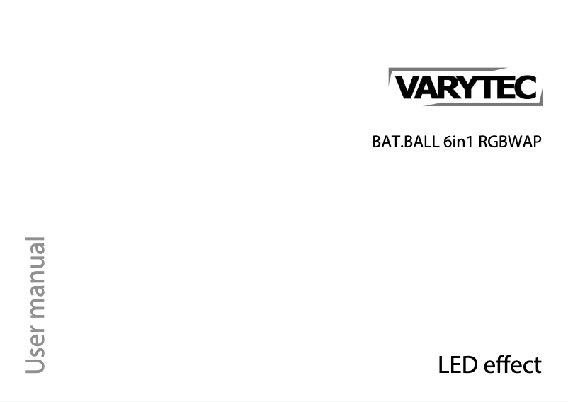 Page n°1 - Manuel utilisateur Varytec BAT.BALL