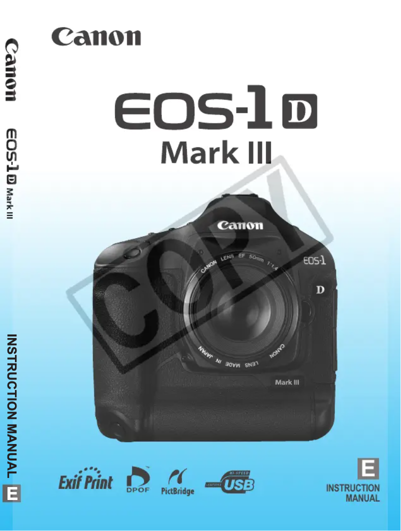Page 1 de la notice Manuel utilisateur Canon EOS-1Ds Mark II