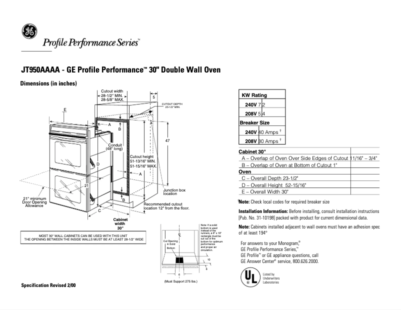 Image de la première page du manuel de l'appareil Profile Performance JT950AAAA