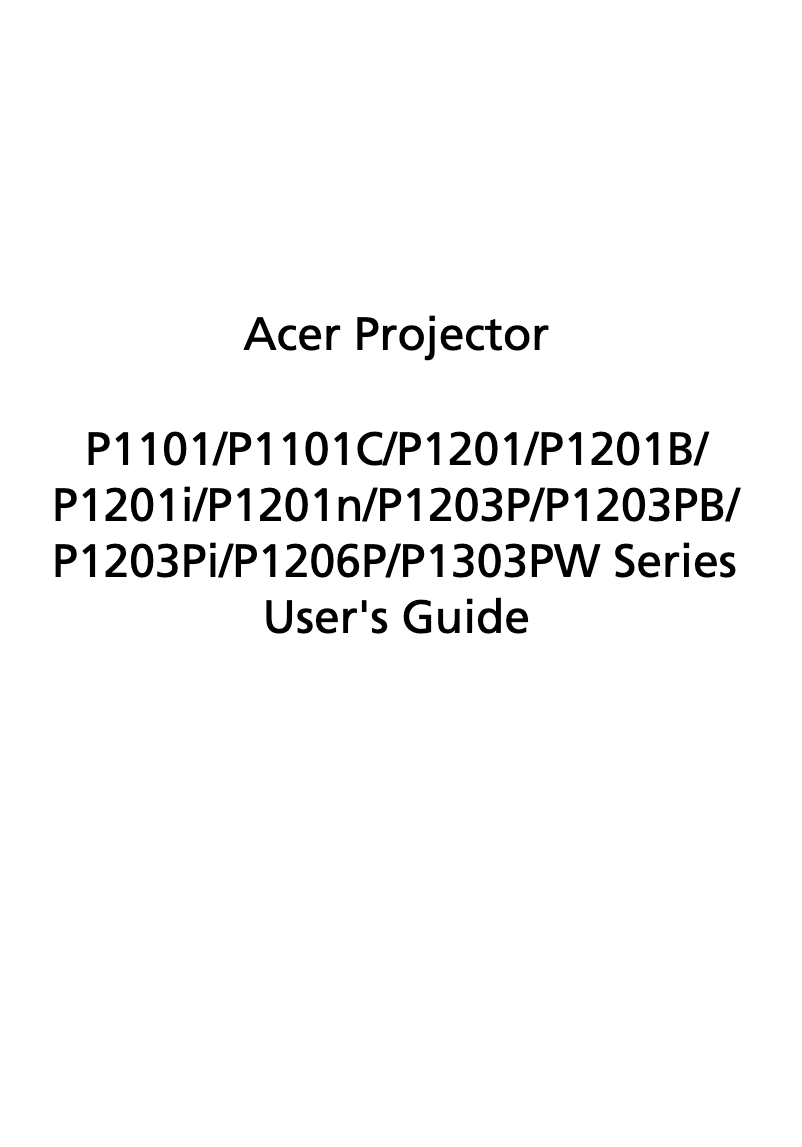 Imagen de la primera página del manual del dispositivo P1201B