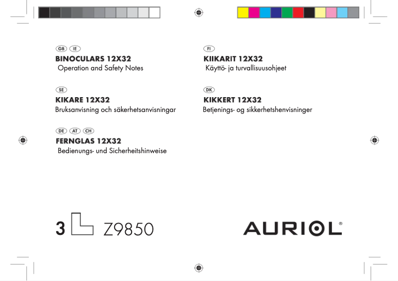 Page 1 of the manual User Manual Auriol Z9850