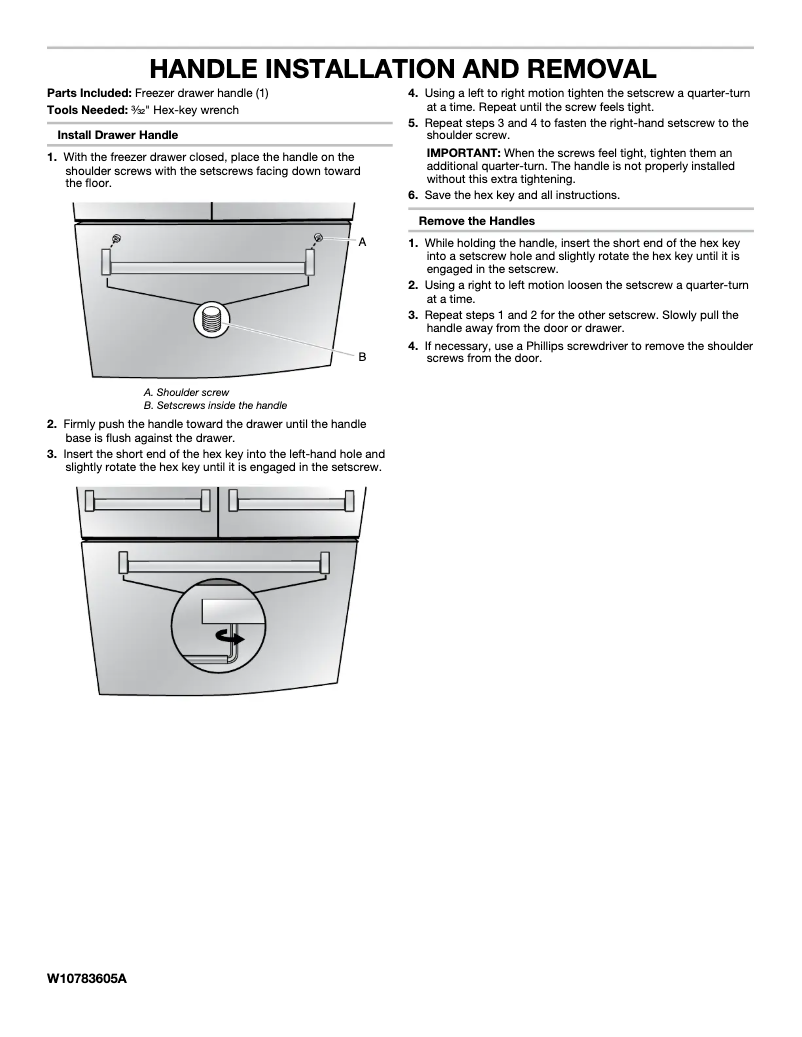 Page 1 de la notice Instructions / montage KitchenAid KRFF300ESS