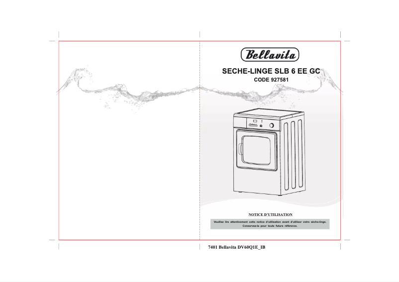 Page n°1 - Manuel utilisateur Bellavita SLB 6 EE GC