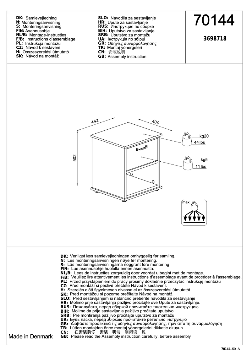 Page n°1 - Manuel utilisateur JYSK RAVNHOLT