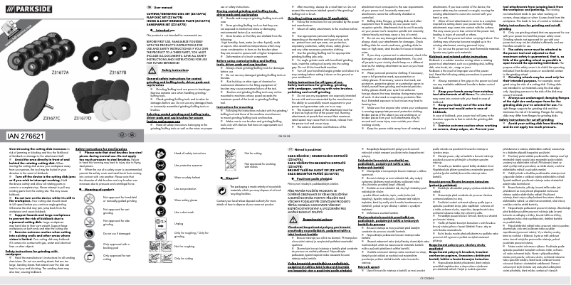 Page 1 de la notice Manuel utilisateur Parkside PWZS4 1 A1