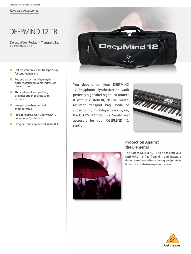 Page n°1 - Fiche technique Behringer DeepMind 12-TB