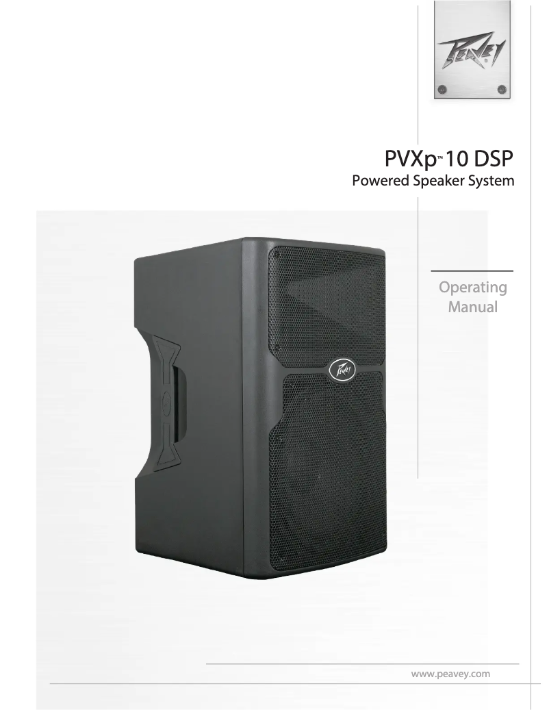 Page 1 de la notice Manuel utilisateur Peavey PVXp 10 DSP