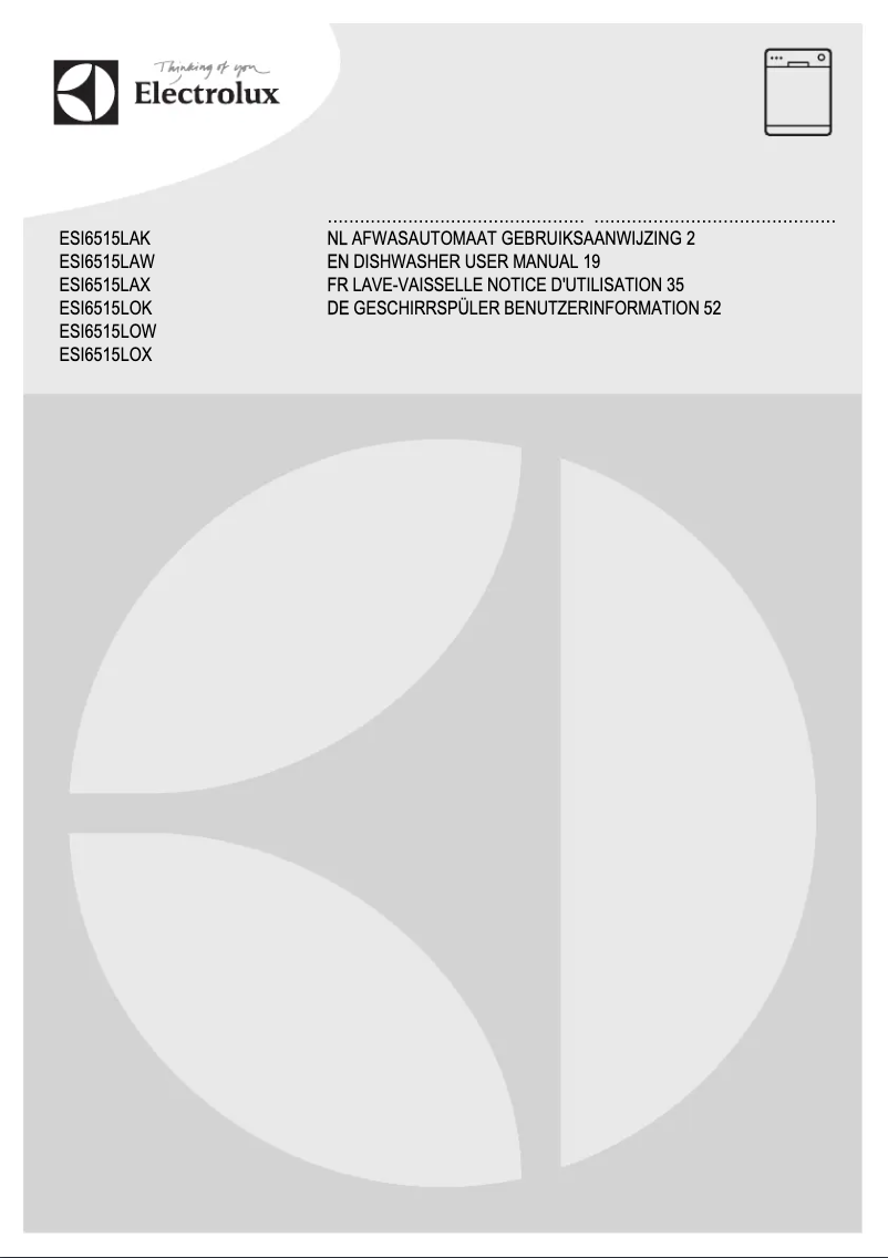 Page 1 de la notice Manuel utilisateur Electrolux ESI6515