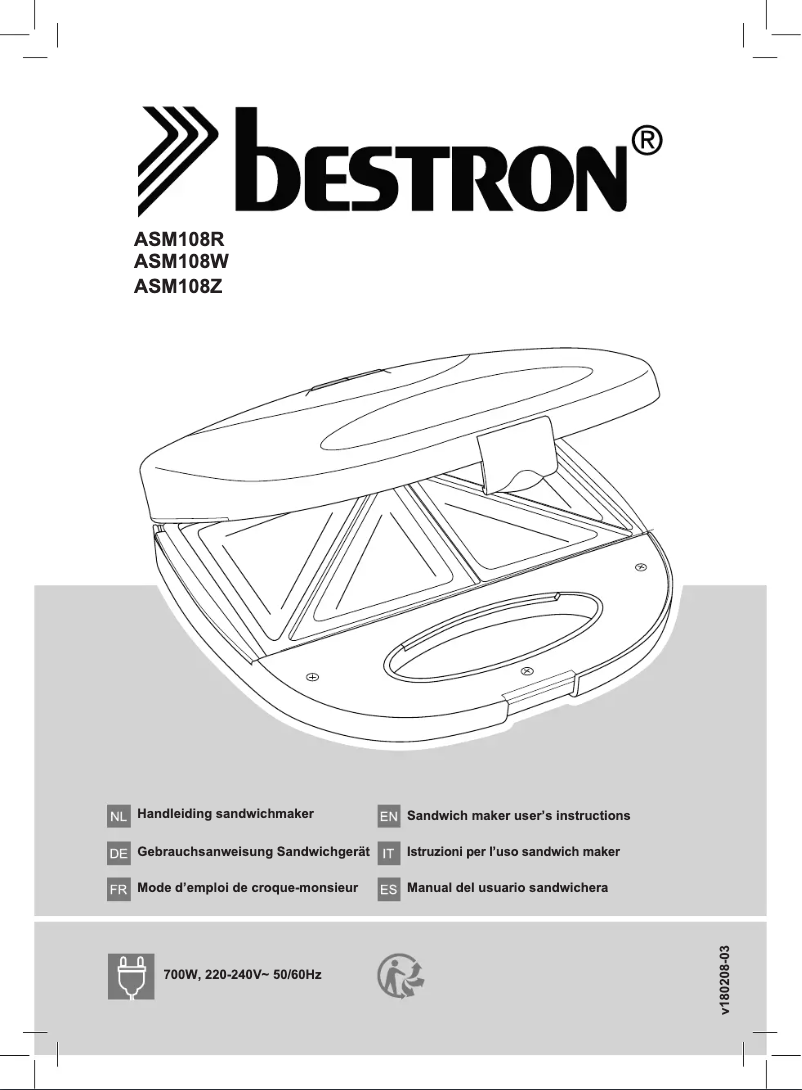 Page 1 de la notice Manuel utilisateur Bestron ASM108Z