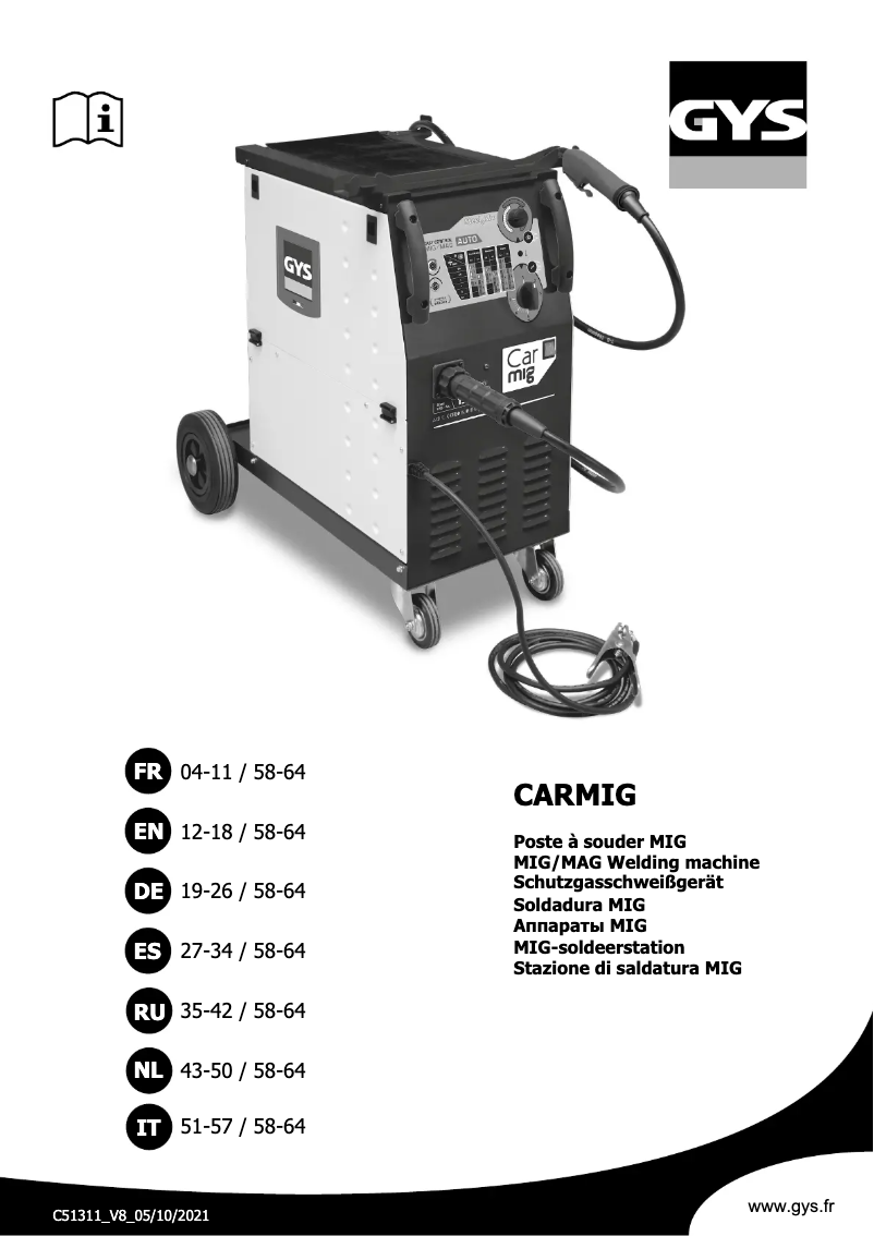 Image de la première page du manuel de l'appareil Carmig