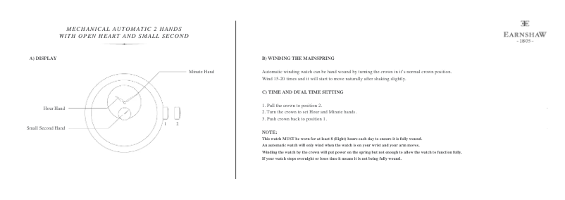 Page n°1 - Manuel utilisateur Earnshaw Beaufort Anatolia Automatic ES-8059-04