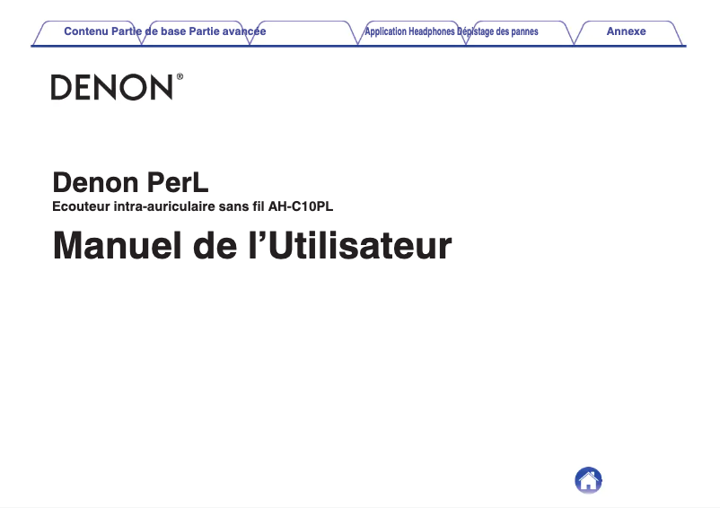 Image de la première page du manuel de l'appareil PerL AH-C10PL