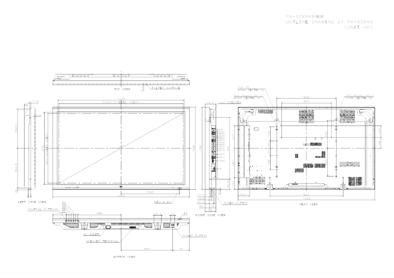 Página 1 del manual Dibujo técnico NEC PlasmaSync 50XM4