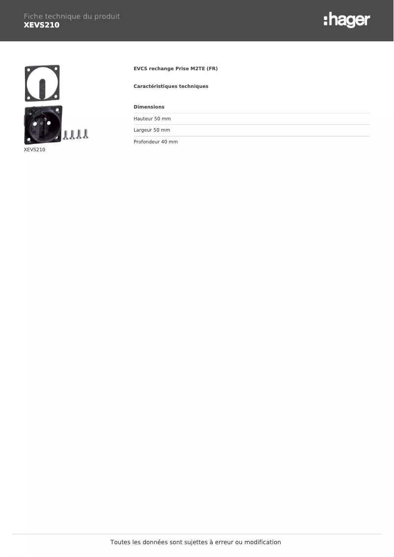 Image de la première page du manuel de l'appareil XEVS210