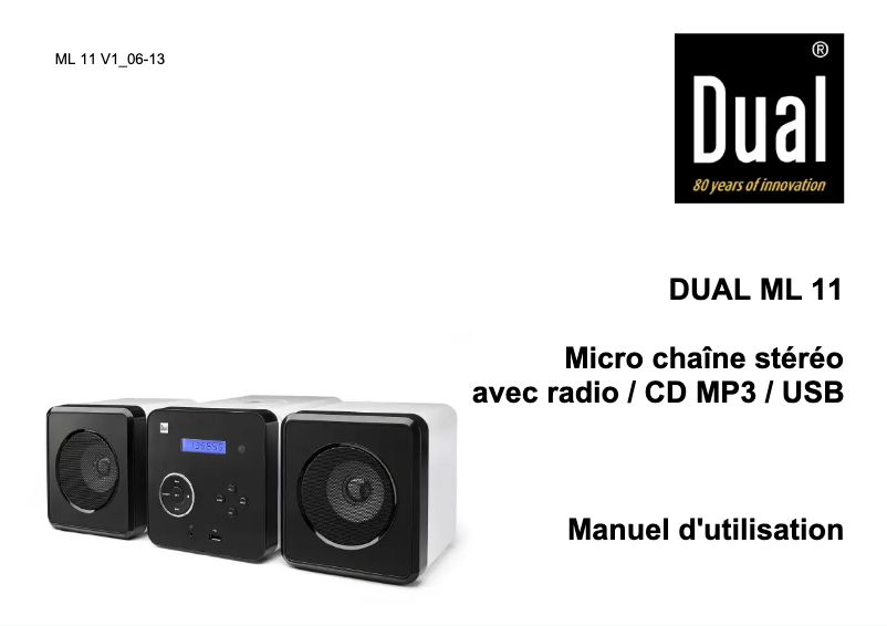 Page 1 de la notice Manuel utilisateur Dual ML 11