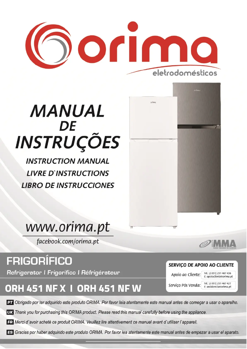 Image de la première page du manuel de l'appareil ORH-451-NFW