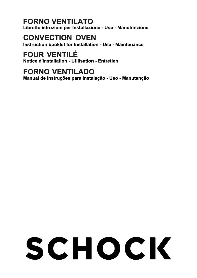 Page n°1 - Manuel utilisateur Schock F606 RM