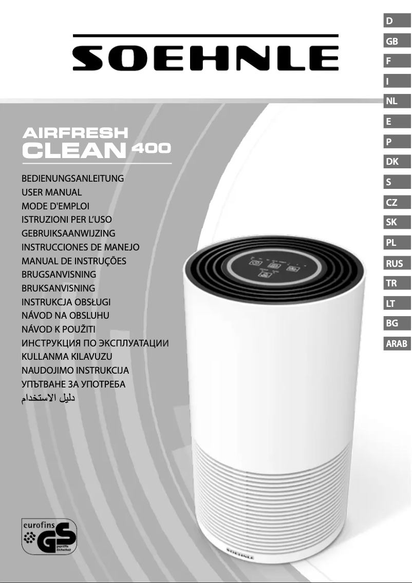 Page 1 de la notice Manuel utilisateur Leifheit AirFresh Clean 400