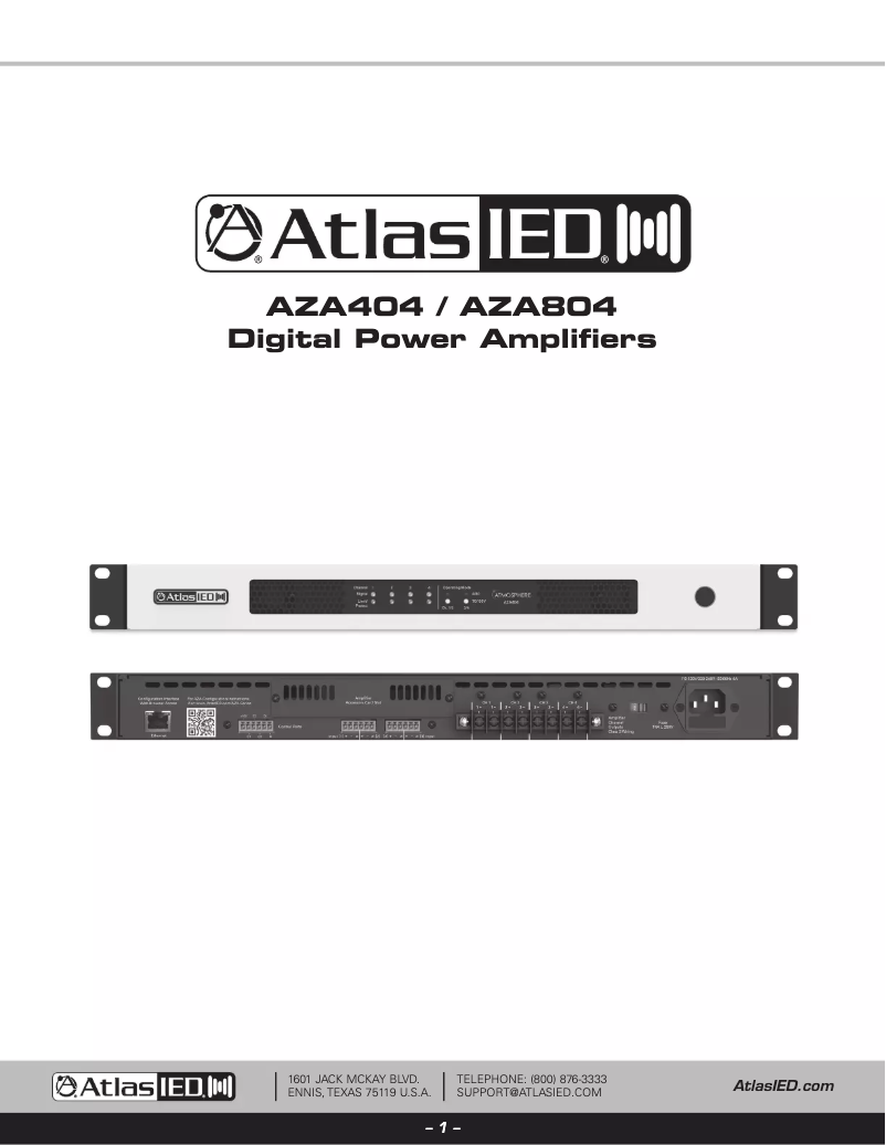 Page n°1 - Manuel utilisateur Atlas AZA404