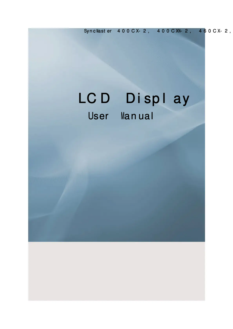 Page n°1 - Manuel utilisateur Samsung SyncMaster 400CXN-2