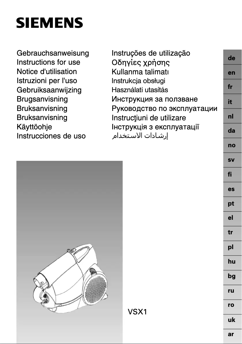 Page n°1 - Manuel utilisateur Siemens VS06G2044