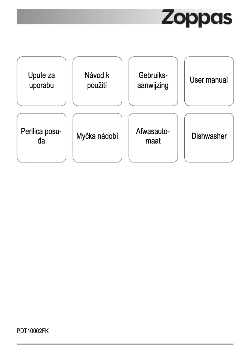 Page n°1 - Manuel utilisateur Zoppas PDT10002FK