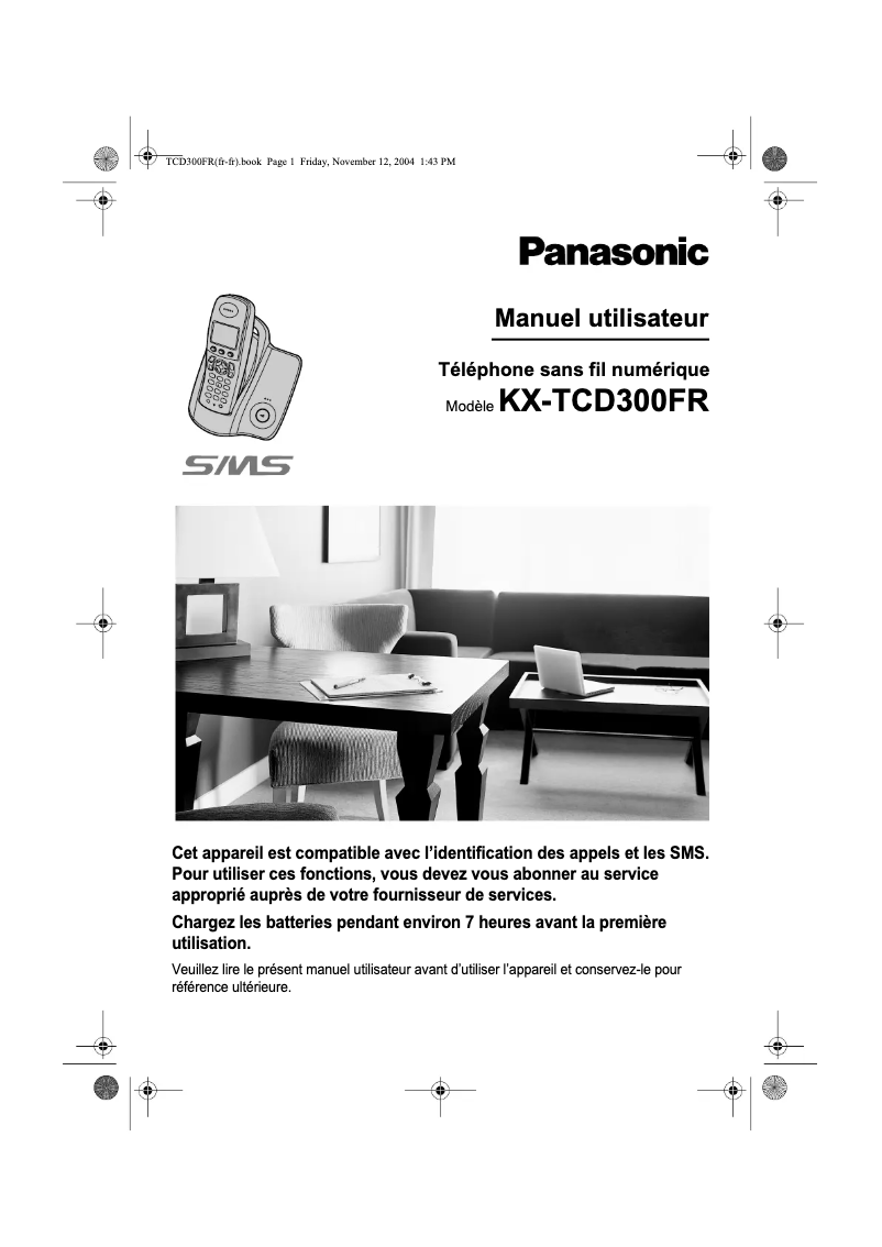 Page n°1 - Manuel utilisateur Panasonic KX-TCD300FR